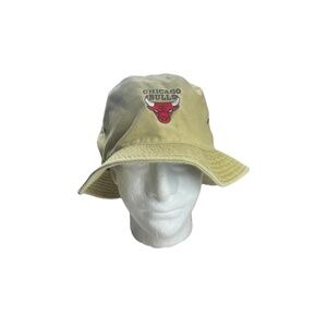Vintage Sears Chicago Bulls Bucket Hat Faded Olive Khaki Embroidered Retro